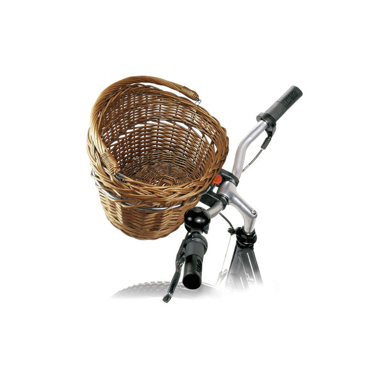 Panier de vélo avant KlickFix en osier anse rabattable