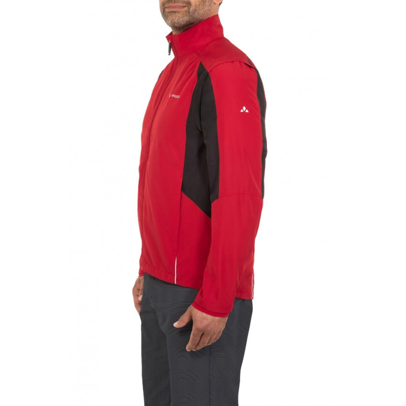 Veste coupe-vent à manches amovibles Vaude Dundee Classic ZO Rouge