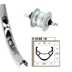Roue moyeu dynamo Shimano Ryde 20' (406) - DH3N20