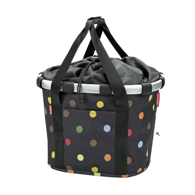 Panier vélo avant KlickFix Bikebasket noir dots