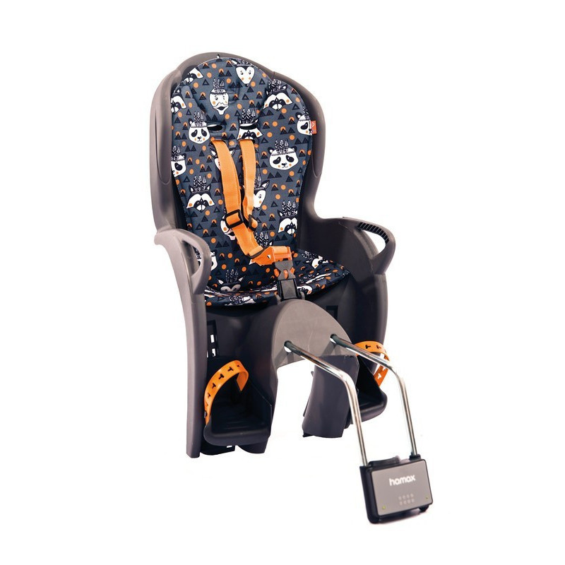 Porte-bébé vélo arrière sur cadre Hamax Kiss Gris/Orange