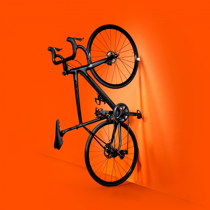 Support Vélo Mural Hornit Clug Plus (70-81mm / 2.75-3.2'') Blanc / Orange