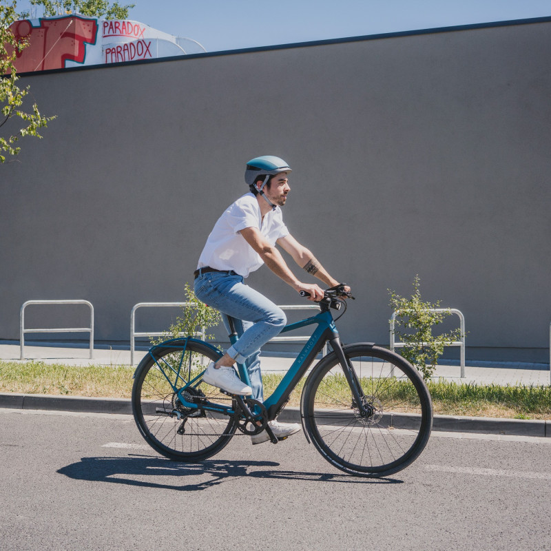 Vélo de ville électrique Kalkhoff Berleen 5.G Edition piste cyclable