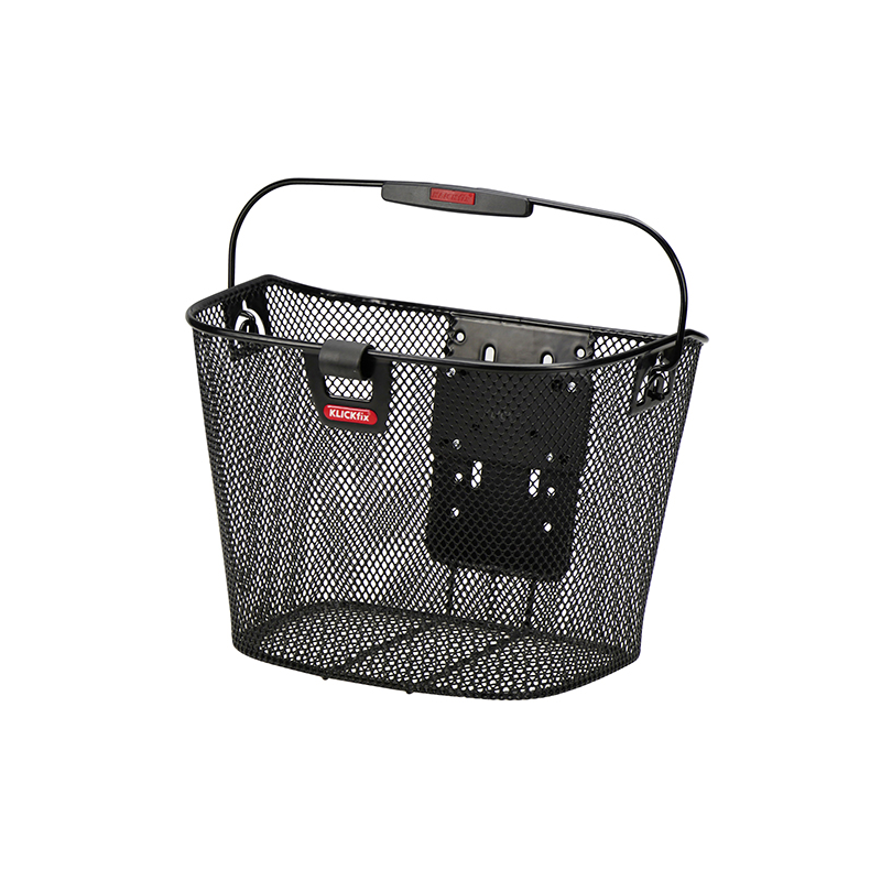 Panier vélo avant KlickFix Uni avec clip d'éclairage noir