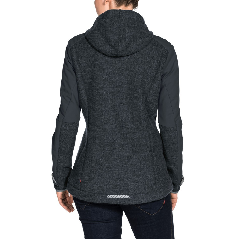 Veste Femme Vaude Cyclist Padded Jacket III Phantom Black porté dos