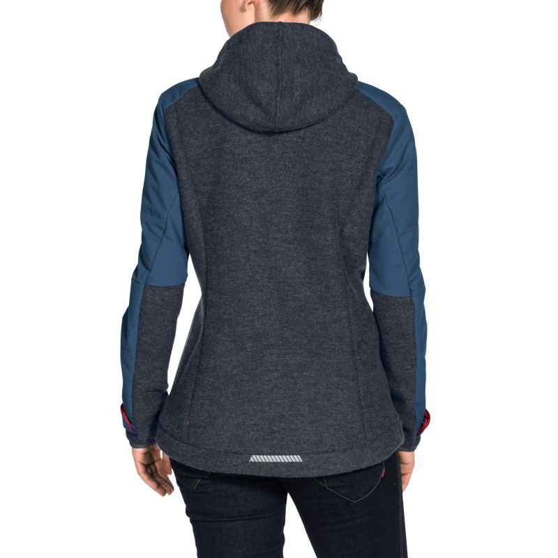 Veste Femme Vaude Cyclist Padded Jacket III Fjord Blue porté dos