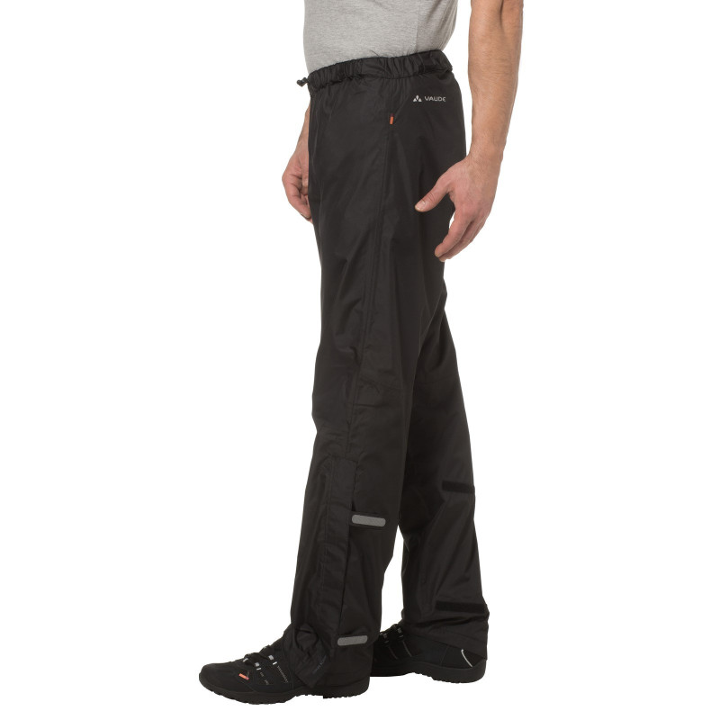 Sur-pantalon pluie homme Vaude Fluid II poté latéral