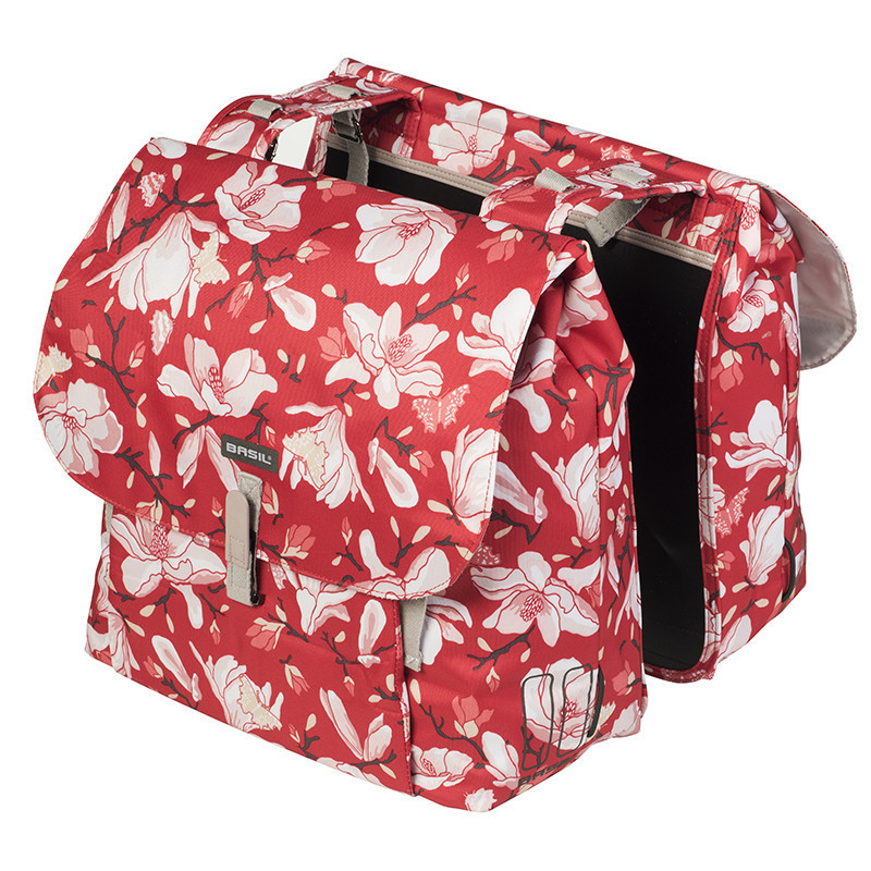 Paire de sacoches vélo ville Basil Magnolia Double 2 x 17,5 L Rouge