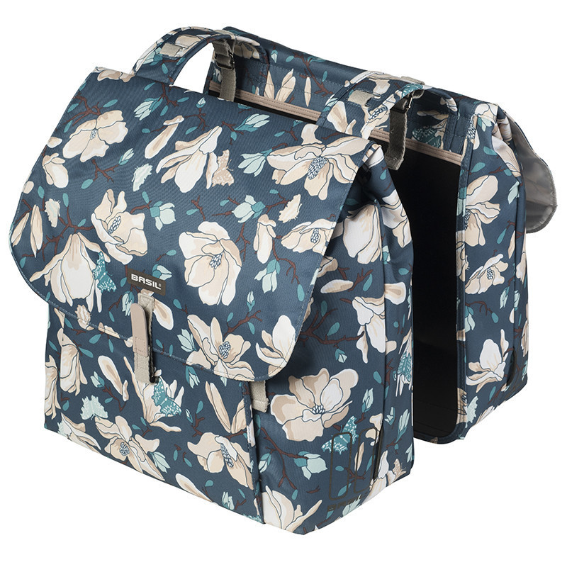 Paire de sacoches vélo ville Basil Magnolia Double 2 x 17,5 L Bleu