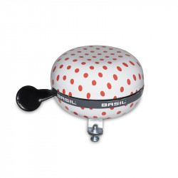 Sonnette Basil Polka blanc/rouge