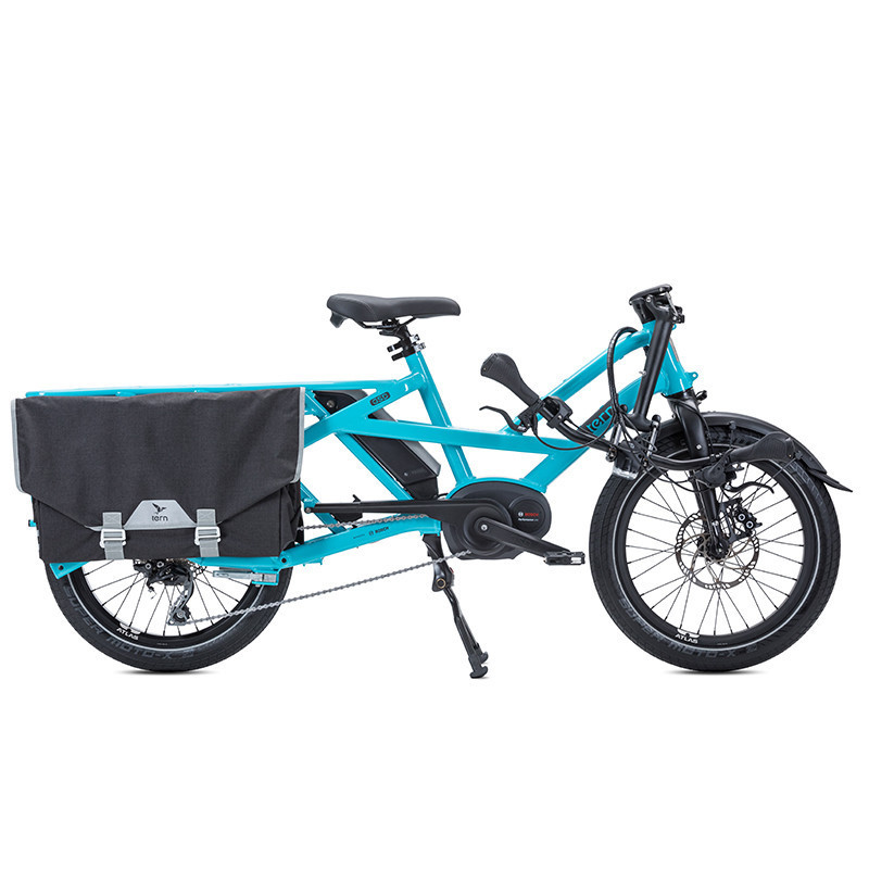 Vélo cargo électrique Tern GSD S10 bleu potence pliée