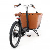 Vélo cargo électrique Babboe City Mountain bois vue arrière 3/4