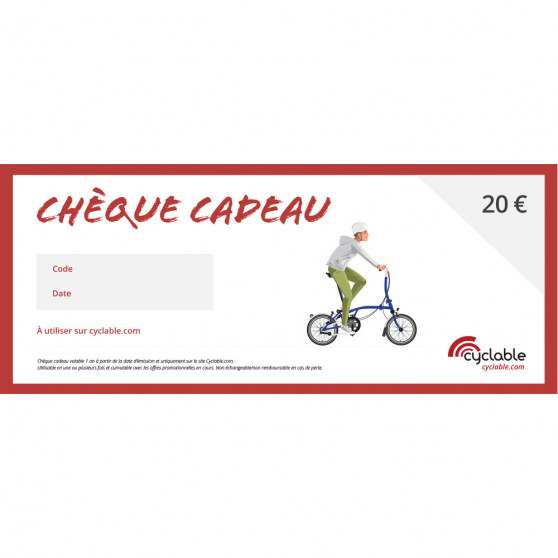 Chèque cadeau Cyclable 20€