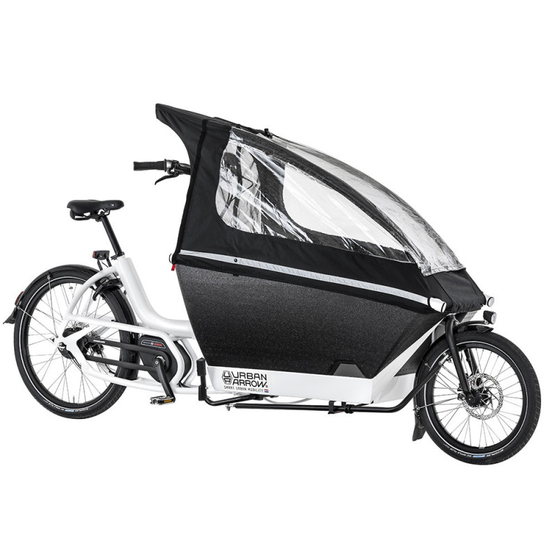Vélo cargo électrique Urban Arrow Family tente pluie