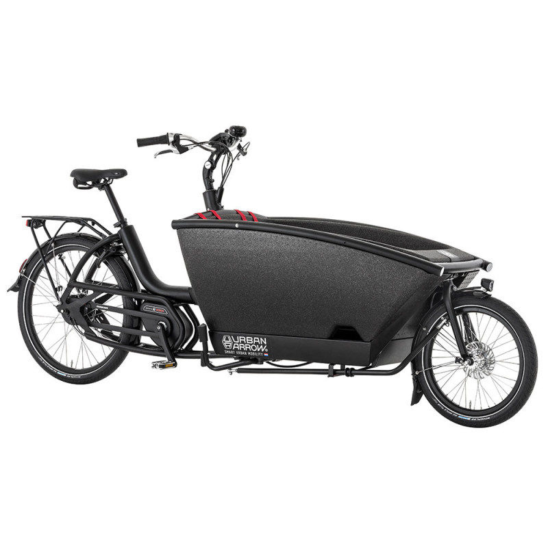 Vélo cargo électrique Urban Arrow Family noir vue latérale