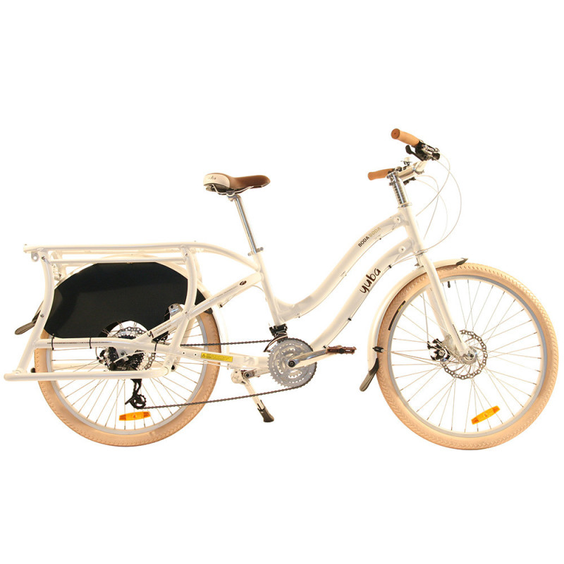 Vélo cargo Yuba Boda Boda blanc