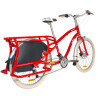Vélo cargo Yuba Boda Boda rouge vue 3/4 arrière
