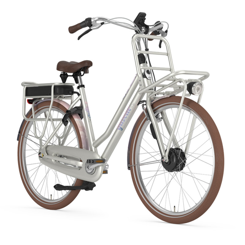 Le vélo de ville électrique Gazelle Miss Grace C7 HFP sur