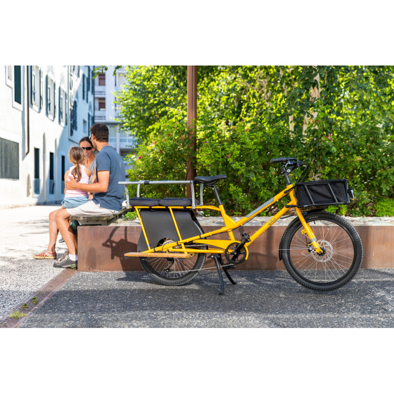 Vélo cargo Yuba Kombi jaune ville