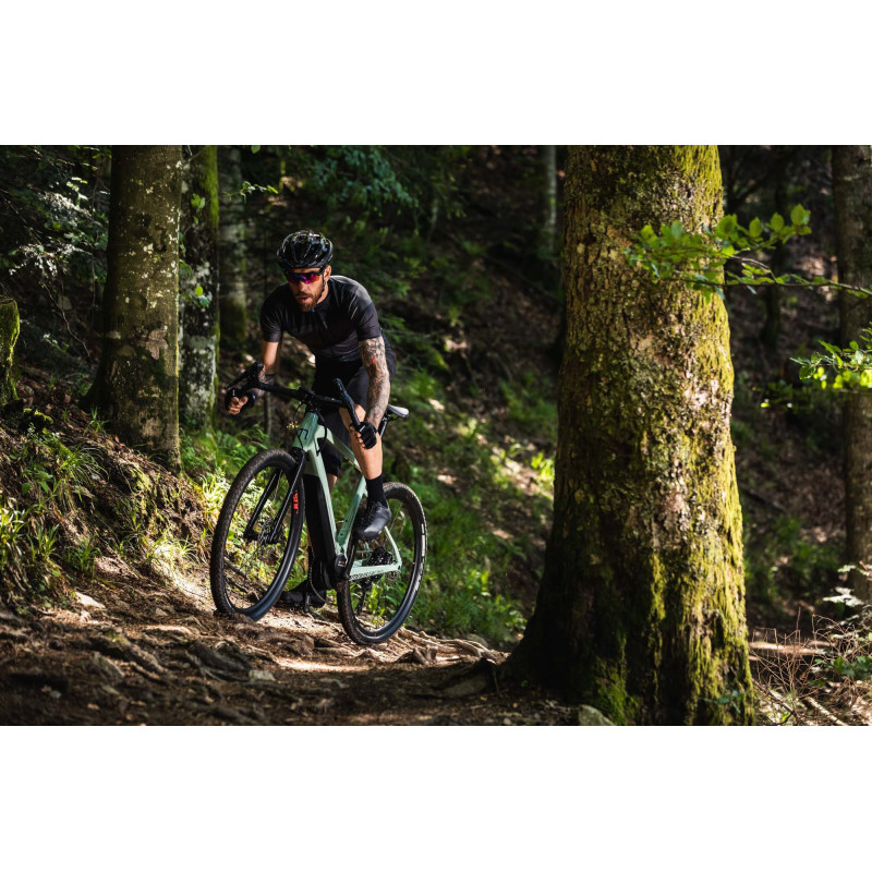 Vélo Gravel électrique Moustache Dimanche 29.3 2020 sous-bois