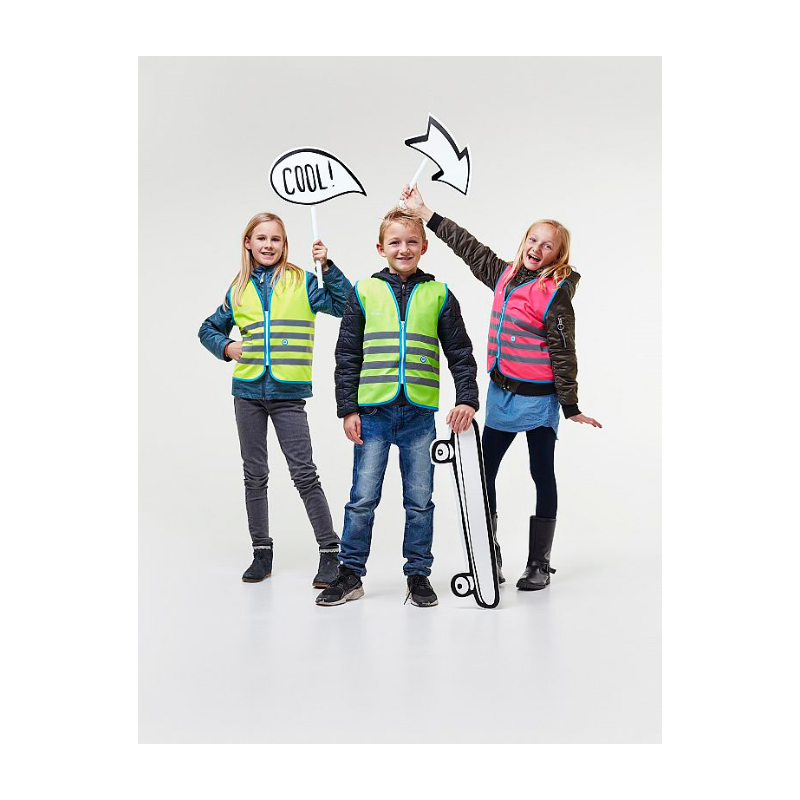 Gilet enfant Wowow Fun Jacket fluo réfléchissant - Cyclable