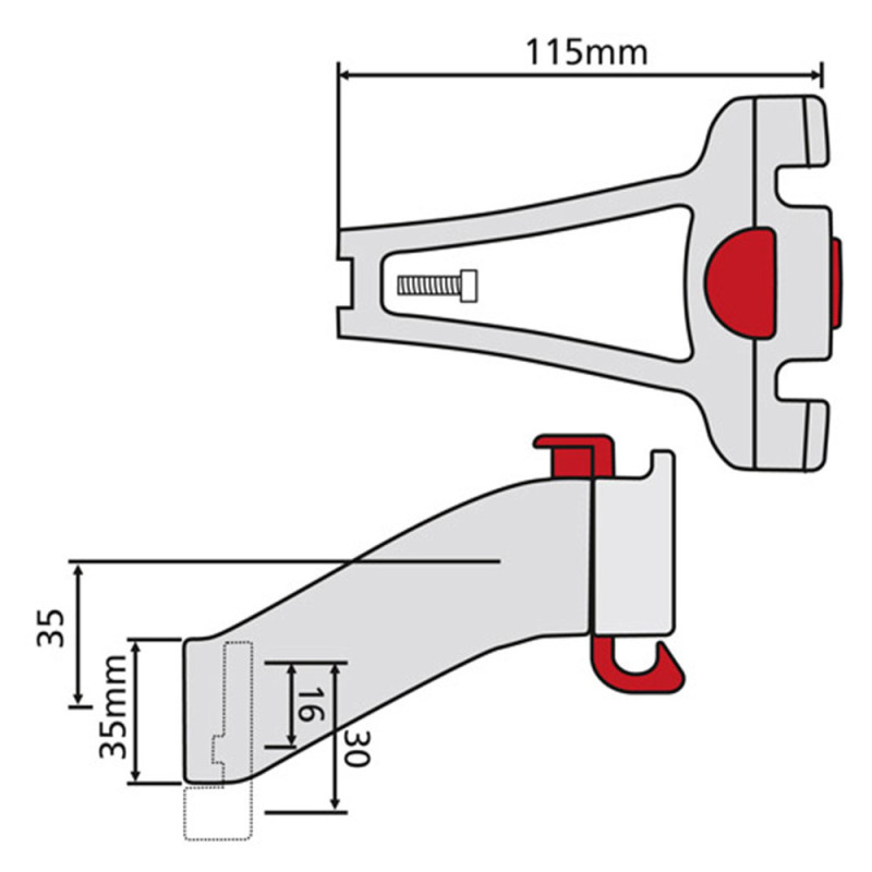 Support sur tube de direction KlickFix schéma installation