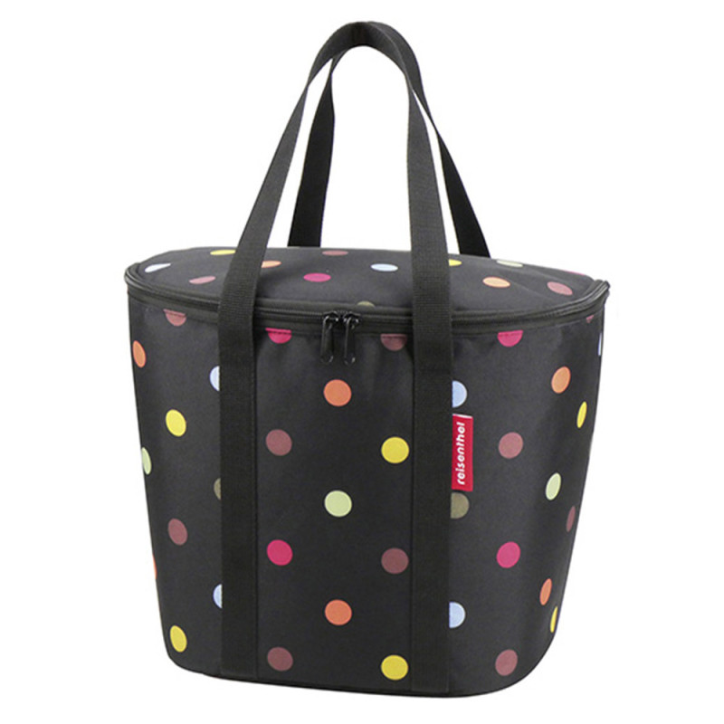 Sac isotherme pour panier vélo avant KlickFix Iso Basket Bag 16L noir dots