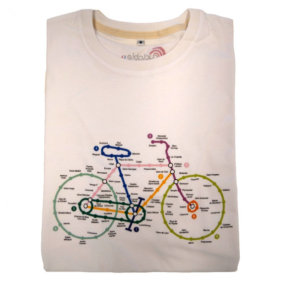 T-Shirt Cyclable plan métro en coton bio