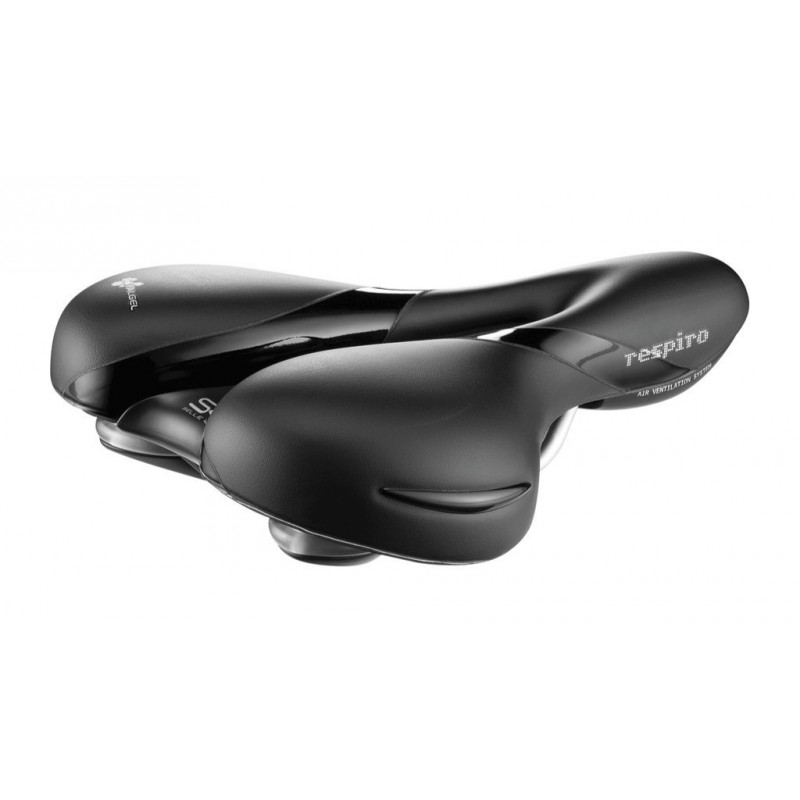 Selle de vélo avec gel Raleigh Performance très souple pour plus de confort,  perméable à l'air avec évent d'aération, noir/rouge