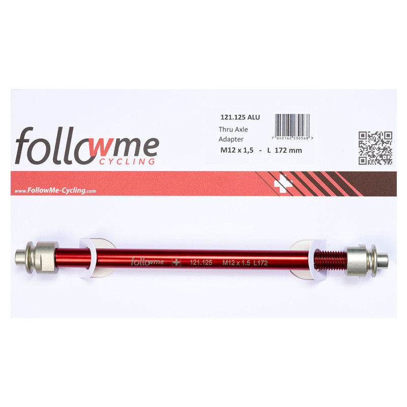 Axe adaptateur 12 x 172 mm FollowMe-Tandem pour vélo tracteur (Shimano)