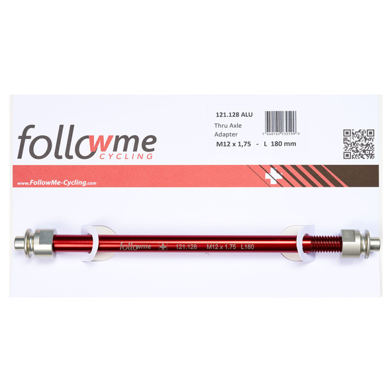 Axe adaptateur 12 x 180 mm FollowMe-Tandem pour vélo tracteur (Sram)