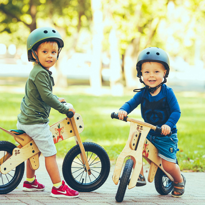 Dip Dap Draisienne bois fille garçon dès 3 ans selle verte 12 pouces