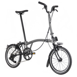 Vélo pliant Brompton P Line Urban gris guidon haut (4 vitesses)