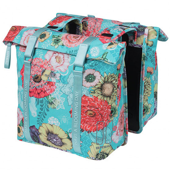 Sacoches vélo ville Basil Bloom Field double pannier bag bleu