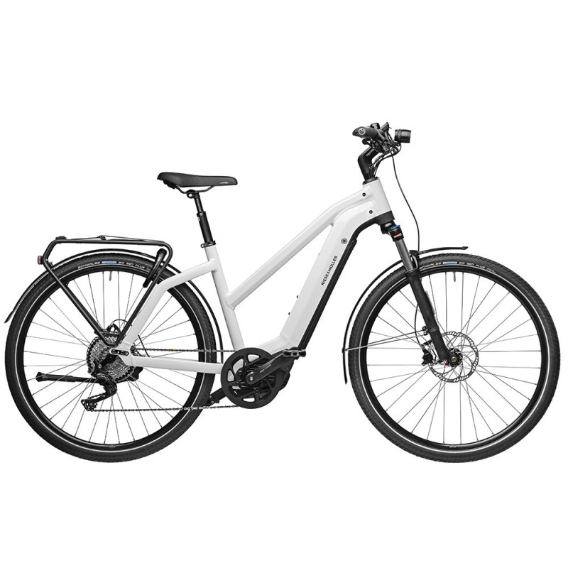 VTC électrique Riese & Müller Charger 3 Touring blanc trapèze