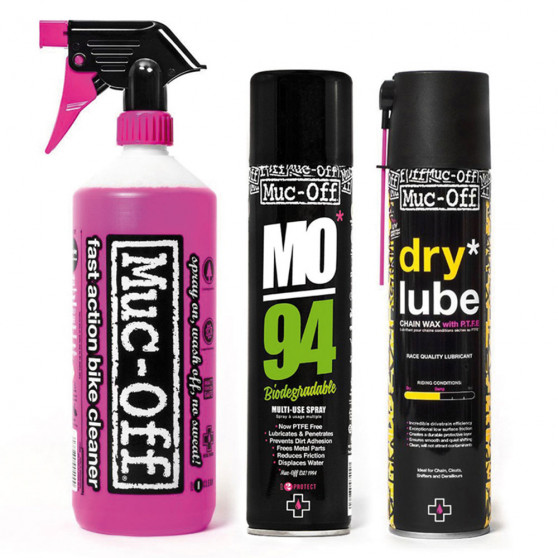 Kit entretien Muc-Off Wash Protect & Dry Lube
