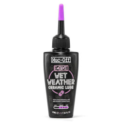 Lubrifiant chaîne VAE conditions humides Muc-Off eBike Wet Weather Ceramic Lube (50 ml)