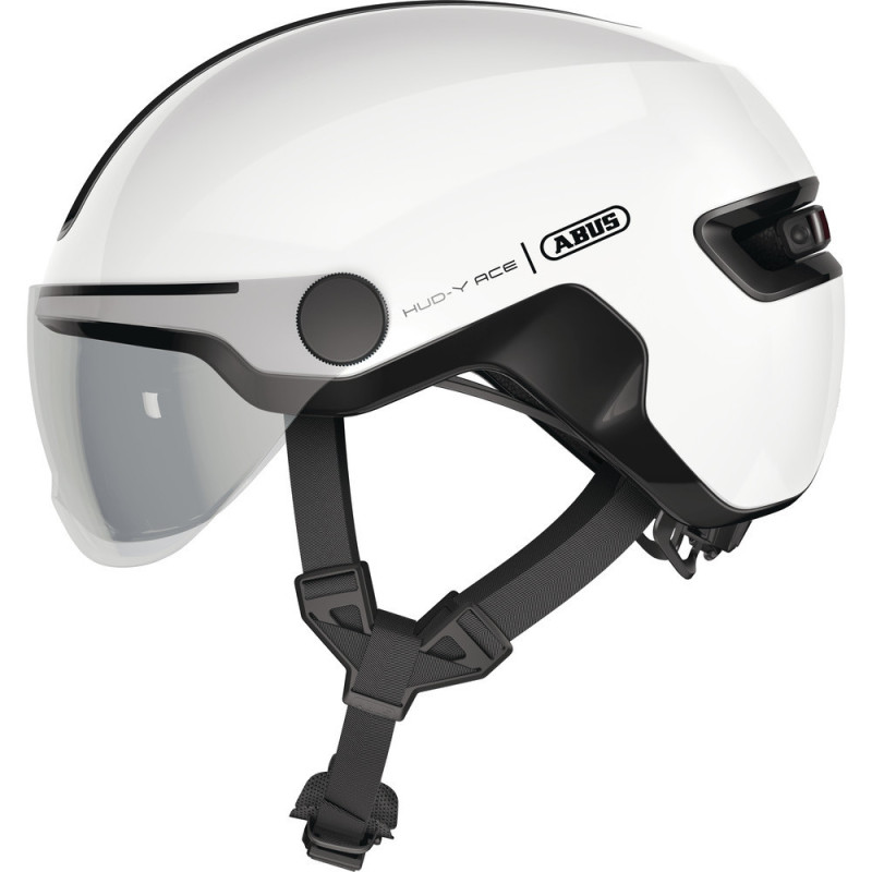 Casque vélo urbain avec visière Abus Hud-Y ACE Shiny White 