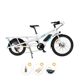 Bicicleta de carga elétrica Yuba Curry Spicy City White - Operação de retorno de carga