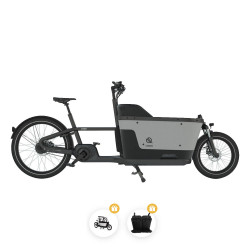 Vélo cargo électrique Carqon Cruise noir - opération rentrée cargo