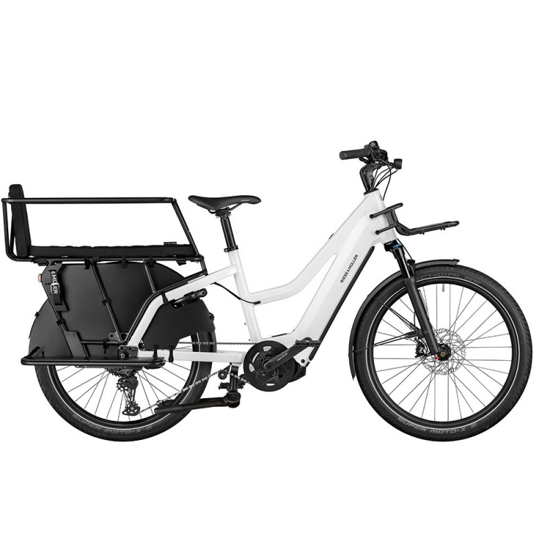 Vélo cargo électrique Riese & Müller Multicharger2 GT Family trapèze blanc