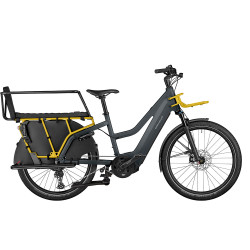 Vélo cargo électrique Riese & Müller Multicharger2 GT Family trapèze gris/jaune