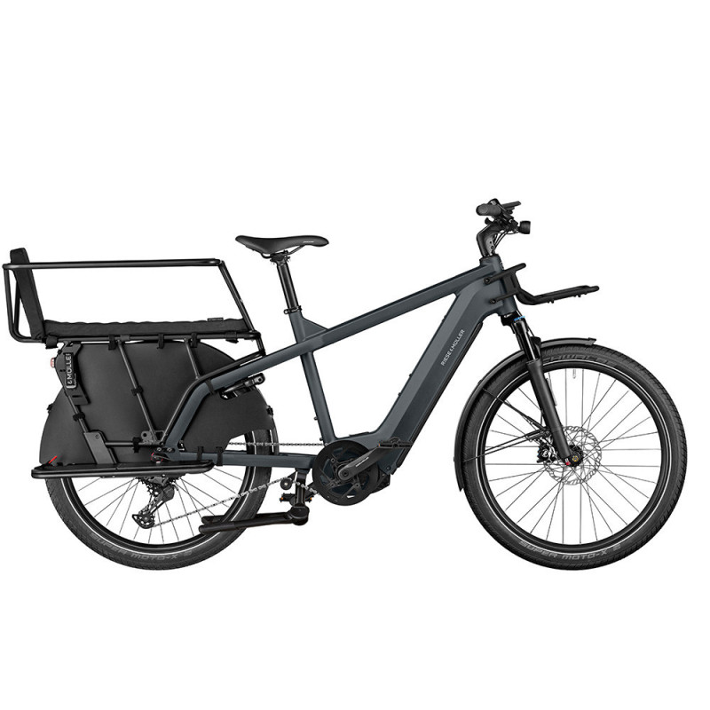 Vélo cargo électrique Riese & Müller Multicharger2 GT Family diamant gris/noir