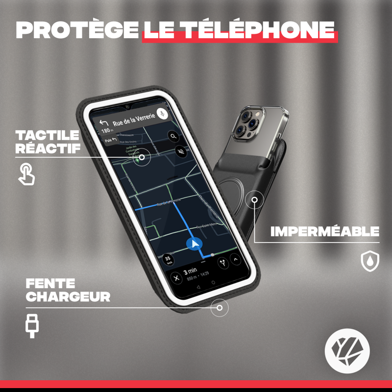 Support smartphone vélo étanche chargeur