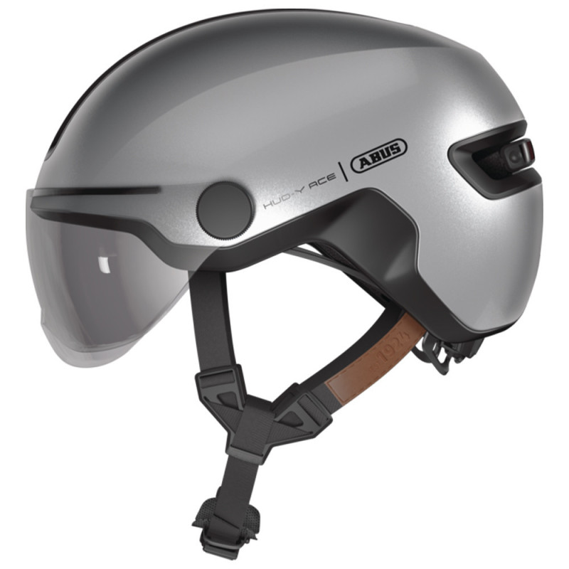 Casque vélo urbain avec visière Abus Hud-Y ACE Gleam Silver