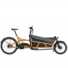 Vélo cargo électrique Riese & Müller Load4 75 Vario orange box capote de pluie