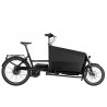 Vélo cargo électrique Riese & Müller Transporter2 65 Vario noir box capote de pluie