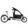 Vélo cargo électrique Riese & Müller Transporter2 65 Vario blanc tente de pluie