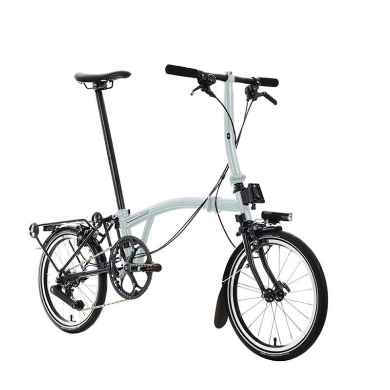 Brompton P Line Urban Lunar Ice + porte-bagages (guidon S)