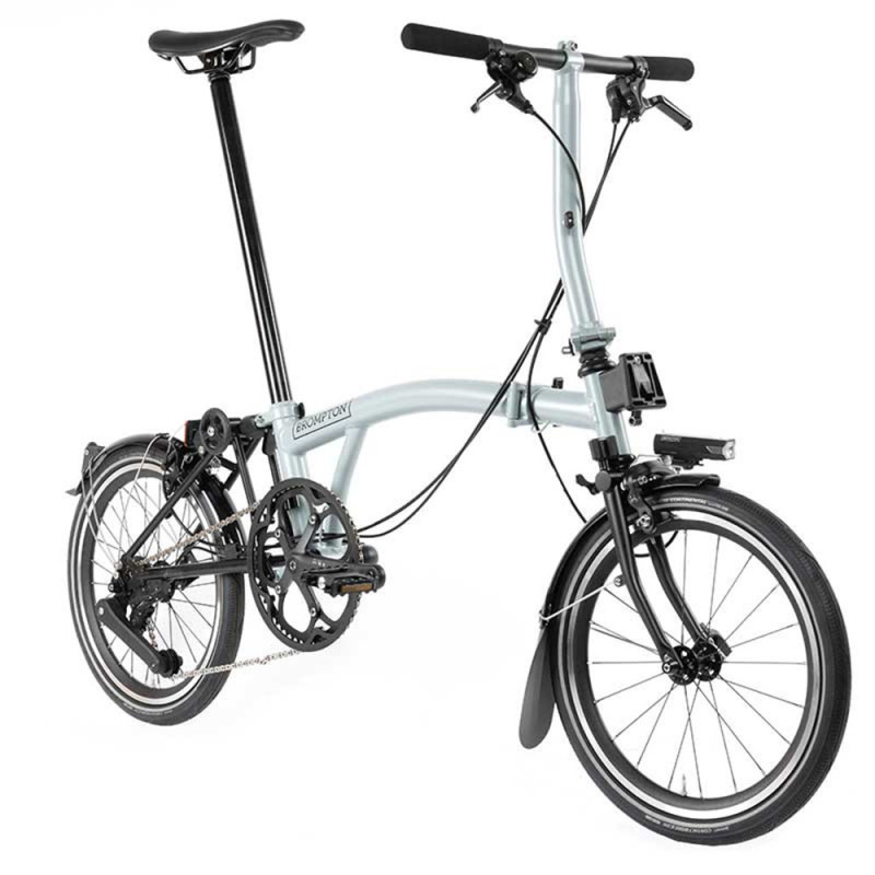 Vélo pliant Brompton P Line Urban Lunar Ice (guidon S)